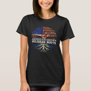 American Grown Belizean Roots America Belize Tree T-Shirt