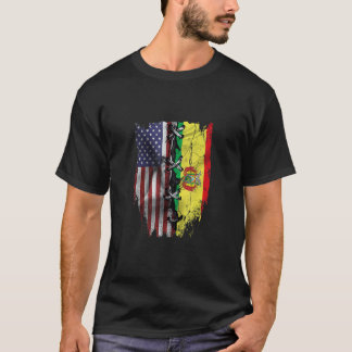 American Grown Bolivian Roots USA Bolivia Flag T-Shirt