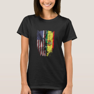 American Grown Bolivian Roots USA Bolivia Flag T-Shirt