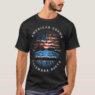 American Grown Botswana Roots Botswana Flag T-Shirt
