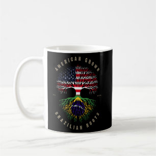 American Grown Brazilian Heart Love Brazil Flag Coffee Mug