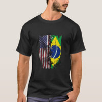 American Grown Brazilian Roots USA Brazil Flag