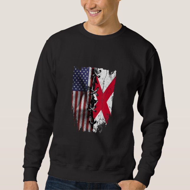 American Grown British Roots USA Northern Flag Sweatshirt (Front)