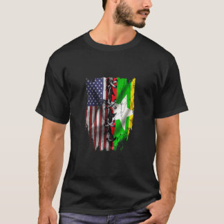 American Grown Burmese Roots USA Myanmar Flag T-Shirt