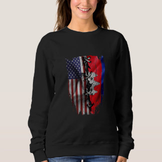 American Grown Cambodian Roots USA Cambodia Flag Sweatshirt