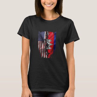 American Grown Cambodian Roots USA Cambodia Flag T-Shirt