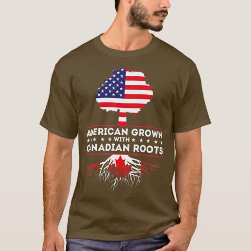 American Grown Canadian Roots Canada  T_Shirt