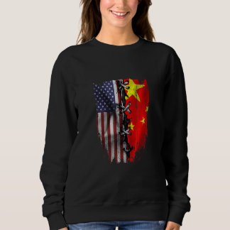 American Grown Chinese Roots USA China Flag Sweatshirt