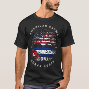 American Grown Cuban Roots Cuba Flag T-Shirt