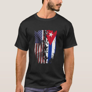 American Grown Cuban Roots USA Cuba Flag T-Shirt