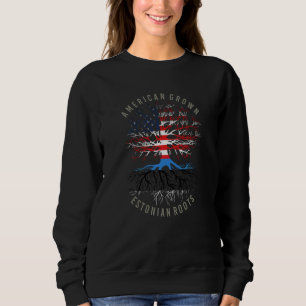 American Grown Estonian Roots Usa Estonia Flag Her Sweatshirt