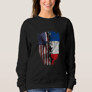 American Grown French Roots USA France Flag Sweatshirt