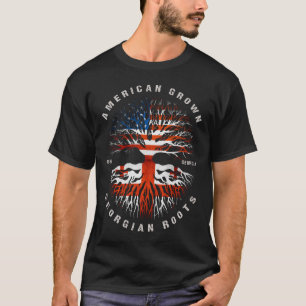 American Grown Georgian Roots Georgia Flag T-Shirt