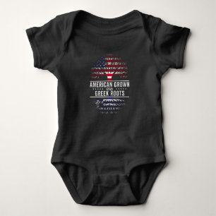 American Grown Greek Roots Flag Baby Bodysuit