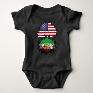 American Grown Iranian Roots Lion and Sun Baby Bodysuit