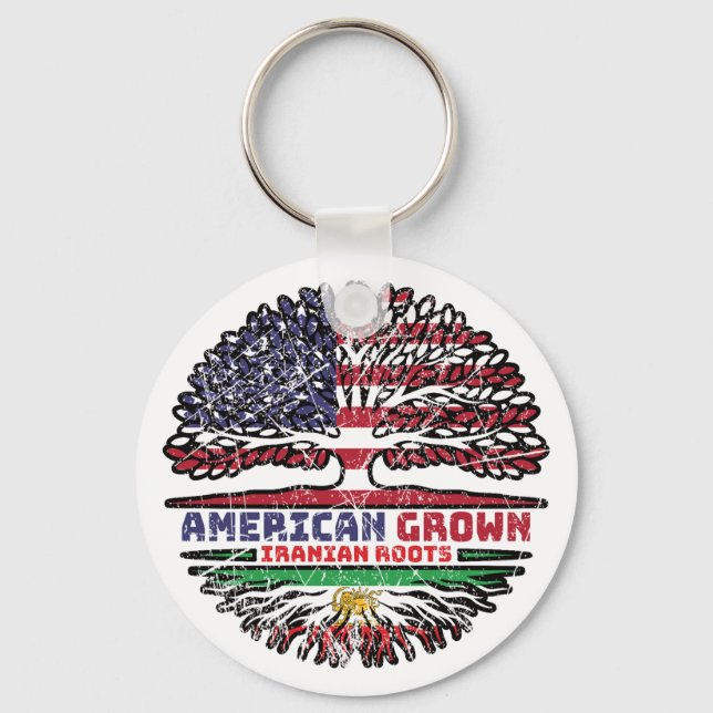 American Grown Iranian Roots – Lion and Sun Keychain (Front)