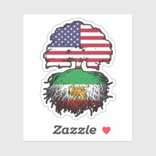 American Grown Iranian Roots Lion and Sun Sticker