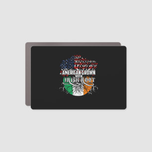American Grown Irish Root Flag Ireland St Patricks Car Magnet