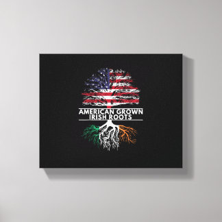 American Grown Irish Roots Flag Ireland ST. PATRIC Canvas Print