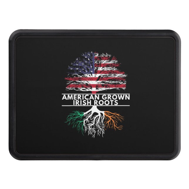American Grown Irish Roots Flag Ireland ST. PATRIC Hitch Cover (Front)