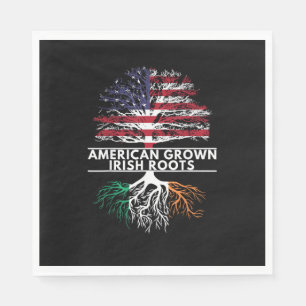 American Grown Irish Roots Flag Ireland ST. PATRIC Napkins