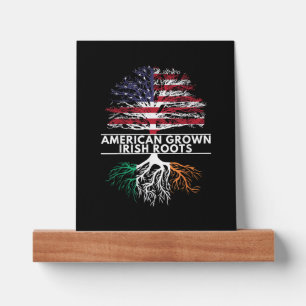 American Grown Irish Roots Flag Ireland ST. PATRIC Picture Ledge