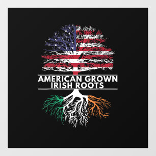 American Grown Irish Roots Flag Ireland ST. PATRIC Wall Decal