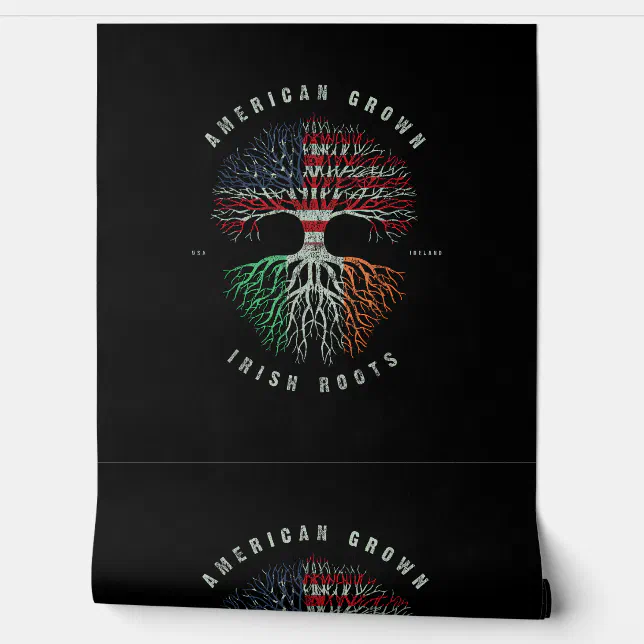 American Grown Irish Roots Ireland Flag Vintage Gr Wallpaper | Zazzle