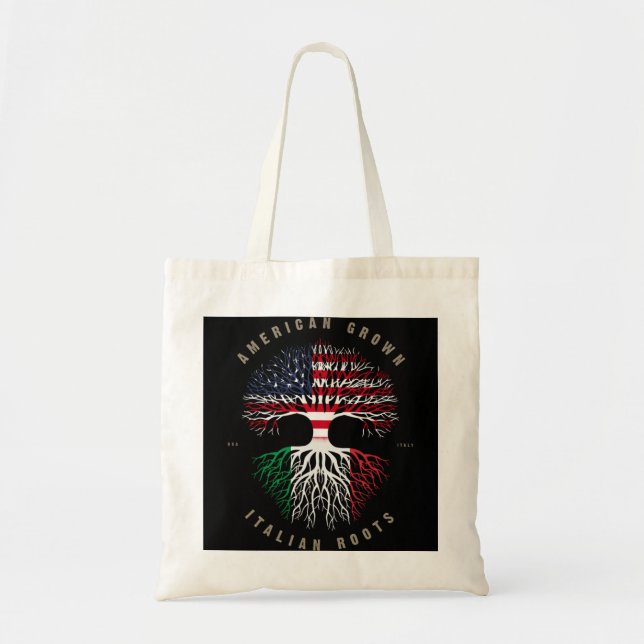 American Grown Italian Roots Italy Flag Pullover H Tote Bag (Front)
