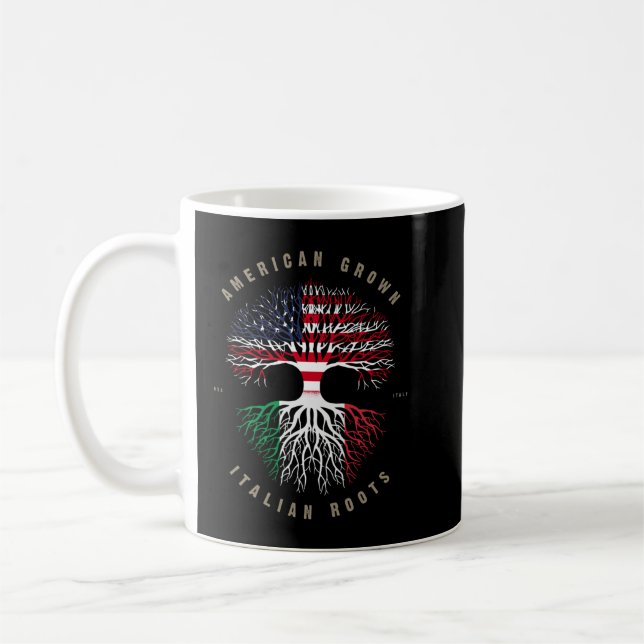 American Grown Italian Roots Italy Flag Swea Coffee Mug (Left)