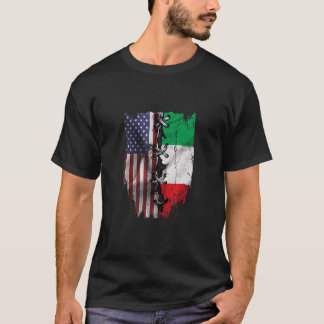 American Grown Italian Roots USA Italy Flag T-Shirt