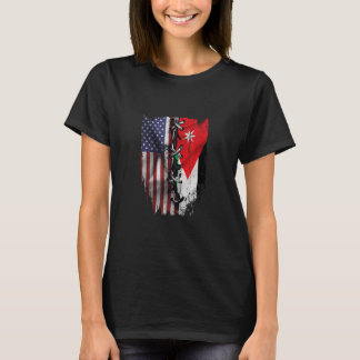 American Grown Jordanian Roots USA Jordan Flag T-Shirt