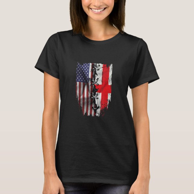 American Grown Latvian Roots USA Latvia Flag T-Shirt (Front)