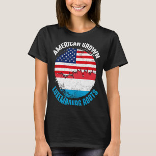 American Grown Luxembourg Roots Vintage Flags for T-Shirt