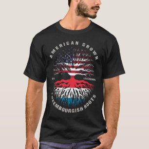 American Grown Luxembourgish Roots Luxembourg Flag T-Shirt