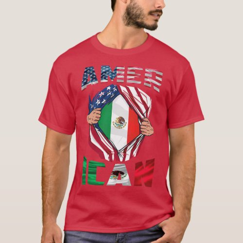 American Grown Mexican Roots Half Mexican Half Ame T_Shirt