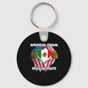 American Grown Mexican Roots Mexico Country Lover Keychain