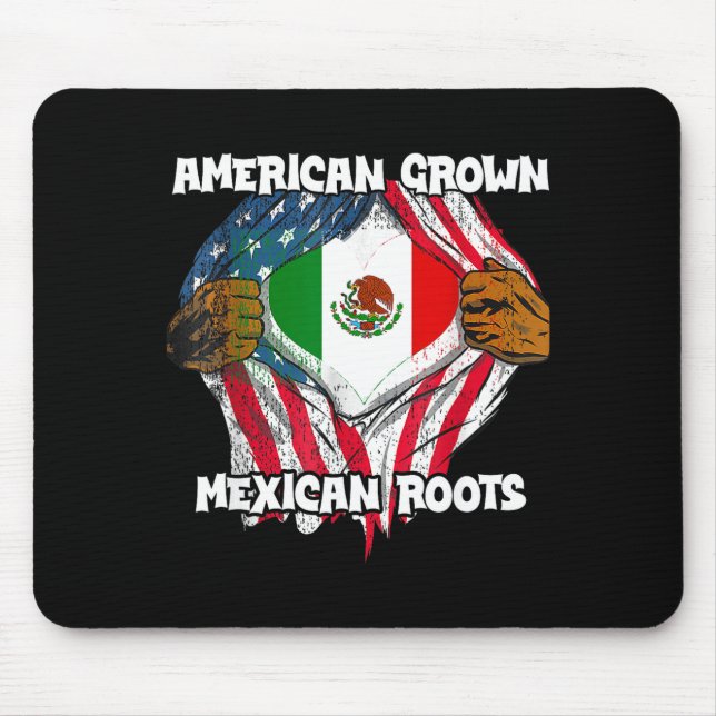 American Grown Mexican Roots Mexico Country Lover  Mouse Pad (Front)