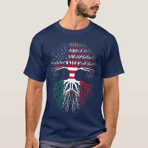 American Grown Mexican Roots Mexico Flag T_Shirt