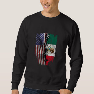 American Grown Mexican Roots USA Mexico Flag Sweatshirt