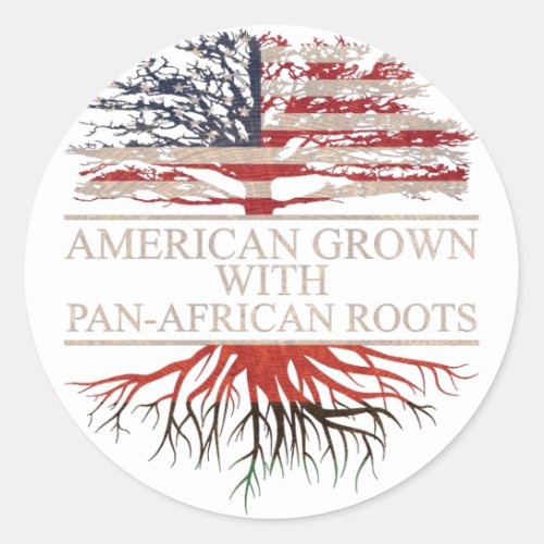 American grown pan african roots classic round sticker