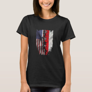 American Grown Polish Roots USA Poland Flag T-Shirt