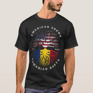 American Grown Romanian Roots Romania Flag T-Shirt