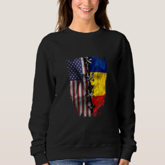 American Grown Romanian Roots USA Romania Flag Sweatshirt