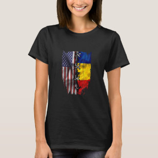 American Grown Romanian Roots USA Romania Flag T-Shirt