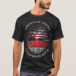 American Grown Singaporean Roots Singapore Flag T-Shirt