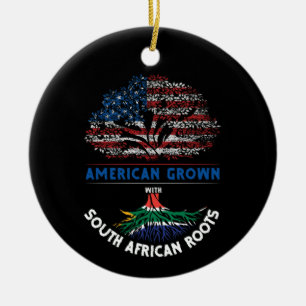 American Grown South African Roots Flag Venezuela Ceramic Ornament