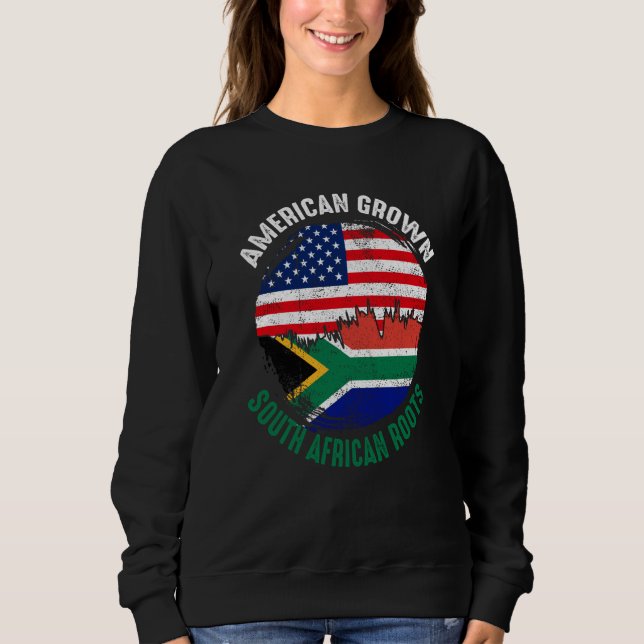 American Grown South African Roots Vintage Flags Sweatshirt (Front)