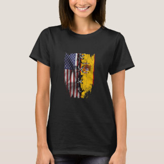 American Grown Spanish Roots USA Spain Flag T-Shirt