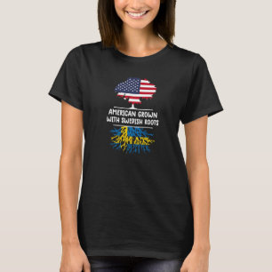 American Grown Swedish Roots Sweden Flag Swedish T-Shirt